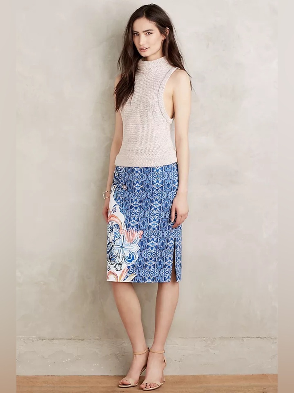 Moulinettes Soeurs Midi Becancour Pencil Skirt, size 2